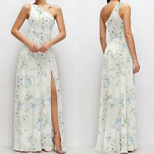 One-Shoulder Chiffon Trumpet Gown from The Dessy Group